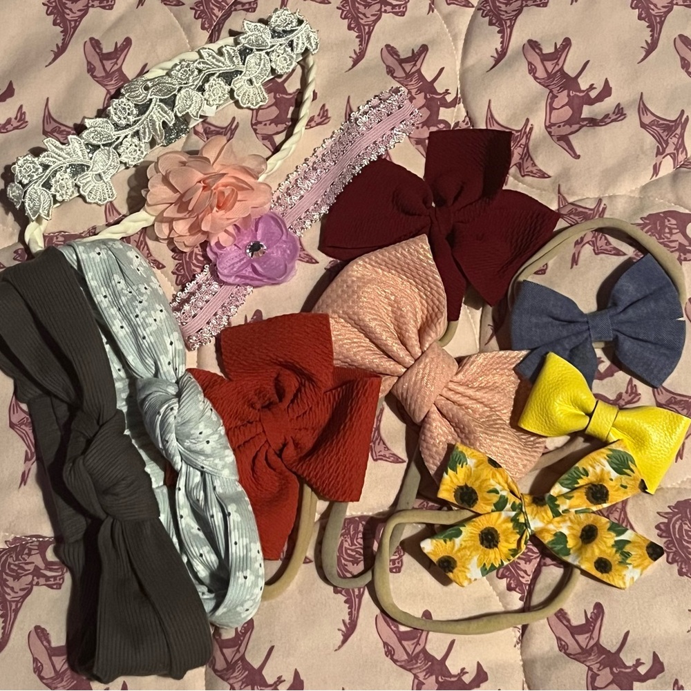 Girls Headband bow lot of 11